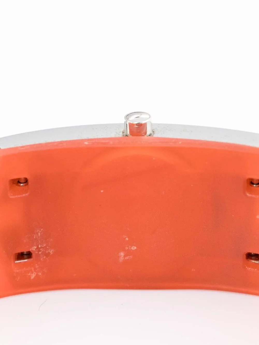 DKNY Orange Silicone Bangle Cuff Red Quartz Analog Women's Watch New Battery